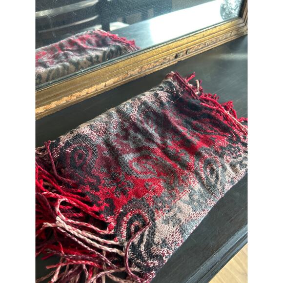 Cejoni scarf red black grey infinity scarf - Picture 4 of 4